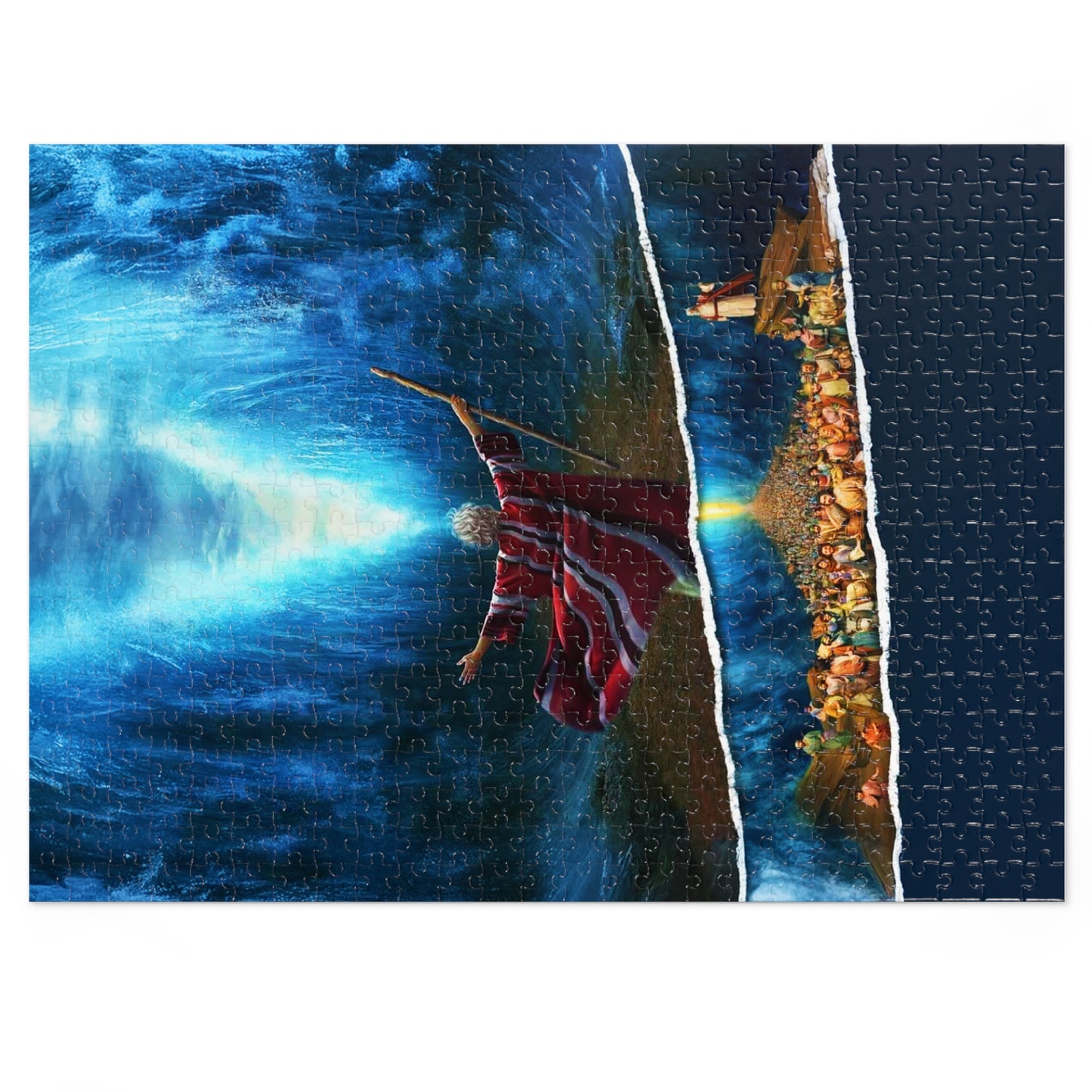 Inspirational Jigsaw Puzzle with Tin - Moses Parts the Red Sea