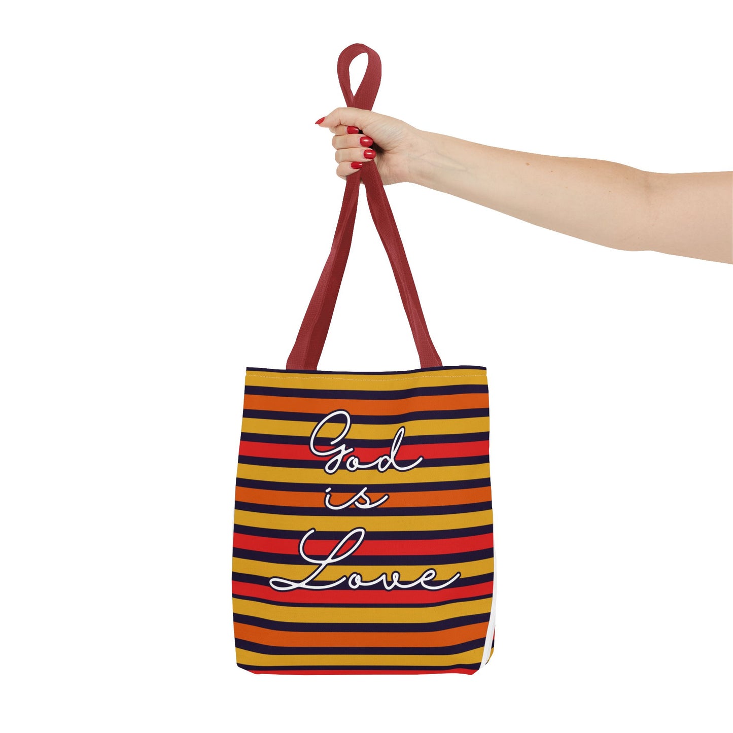 God is Love Vintage Striped Tote Bag - Stylish & Versatile Carryall for Every Occasion