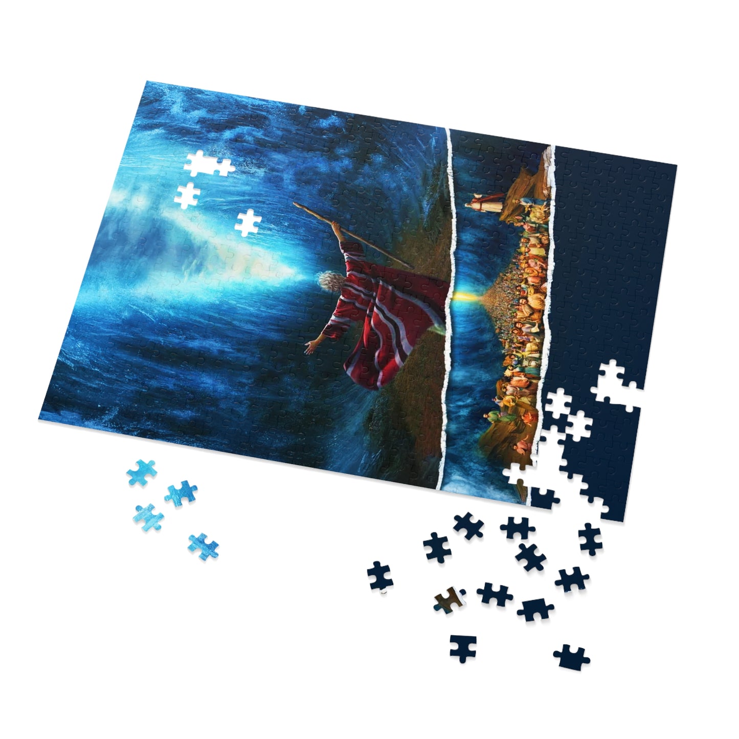 Inspirational Jigsaw Puzzle with Tin - Moses Parts the Red Sea