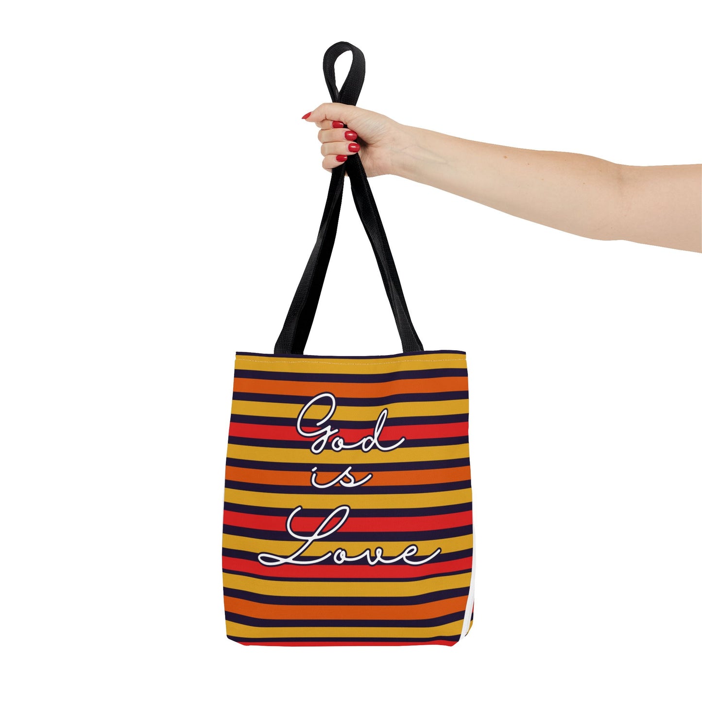 God is Love Vintage Striped Tote Bag - Stylish & Versatile Carryall for Every Occasion