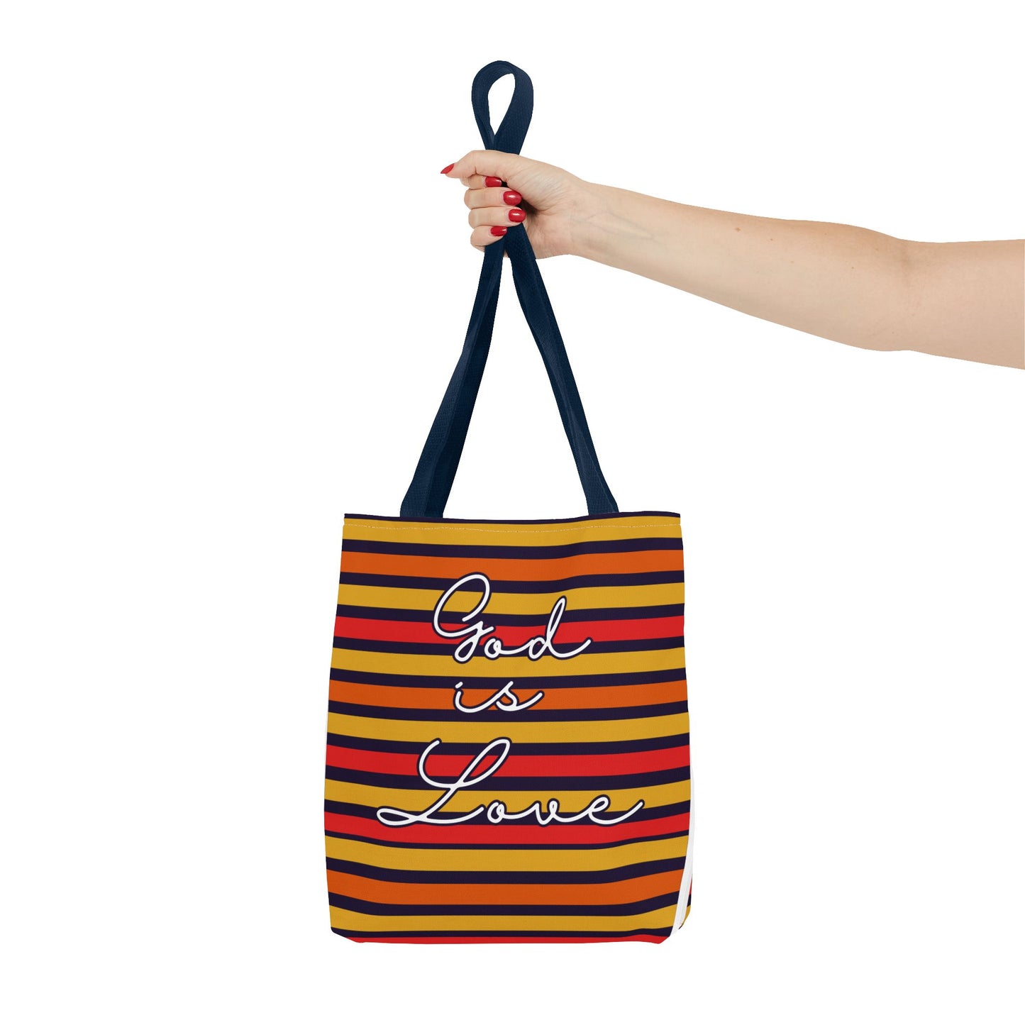 God is Love Vintage Striped Tote Bag - Stylish & Versatile Carryall for Every Occasion