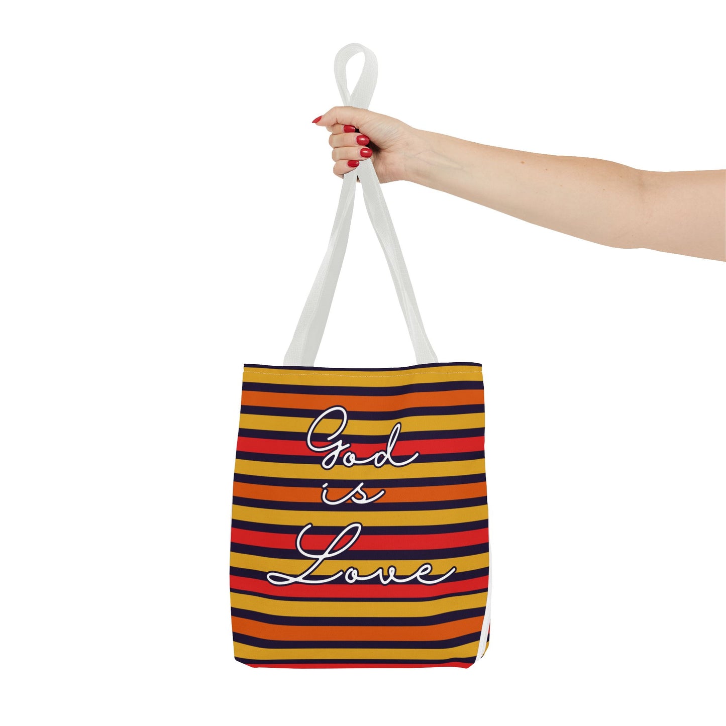 God is Love Vintage Striped Tote Bag - Stylish & Versatile Carryall for Every Occasion