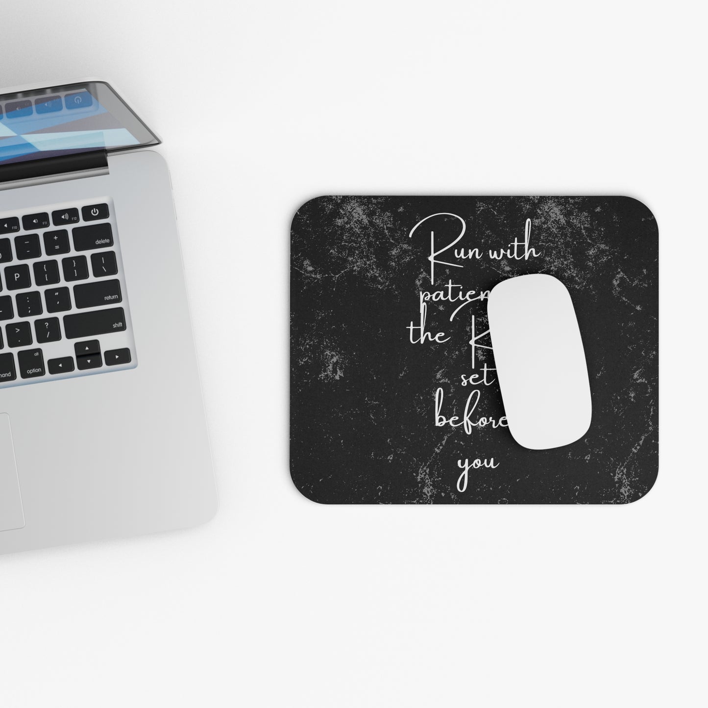 Inspirational Mouse Pad - 'Run with Patience' Motivational Desk Accessory