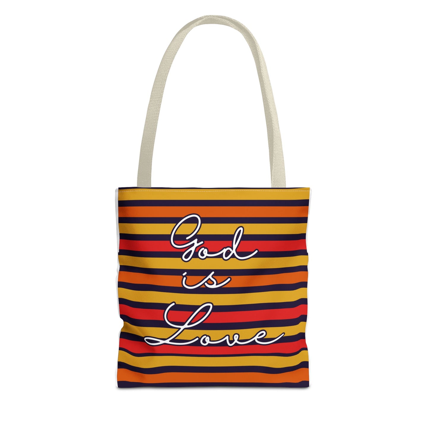 God is Love Vintage Striped Tote Bag - Stylish & Versatile Carryall for Every Occasion