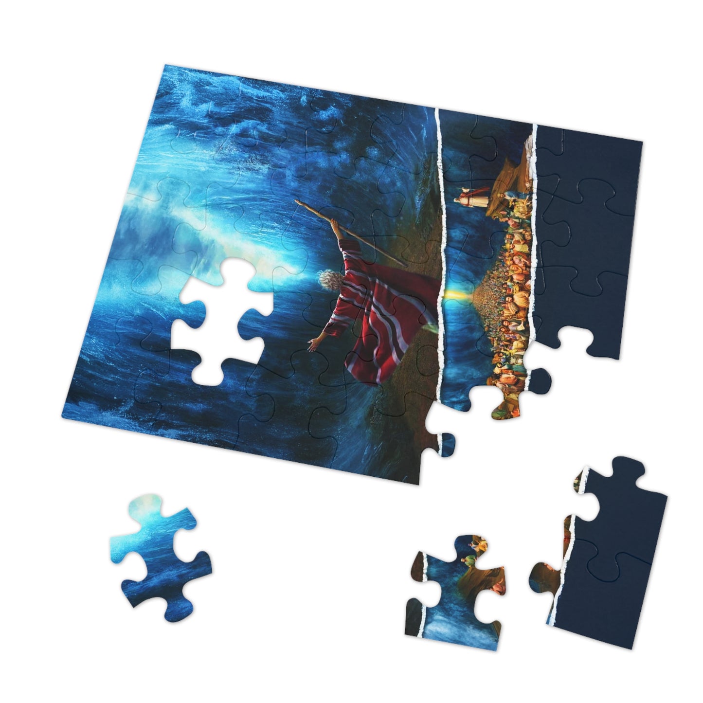 Inspirational Jigsaw Puzzle with Tin - Moses Parts the Red Sea