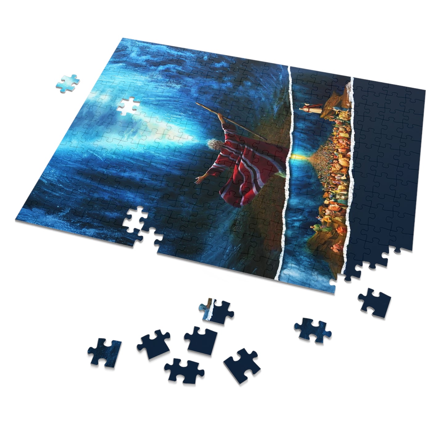 Inspirational Jigsaw Puzzle with Tin - Moses Parts the Red Sea