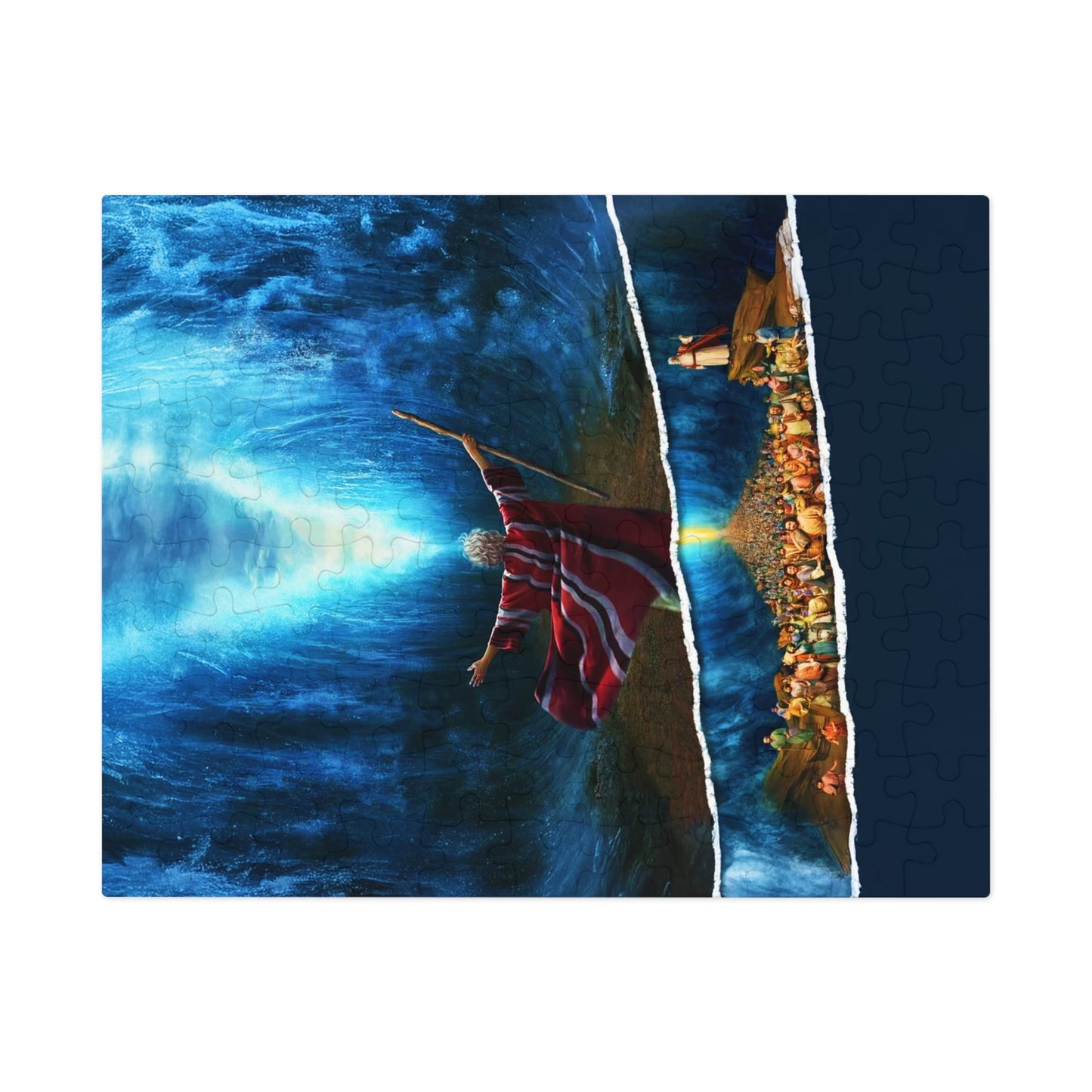 Inspirational Jigsaw Puzzle with Tin - Moses Parts the Red Sea